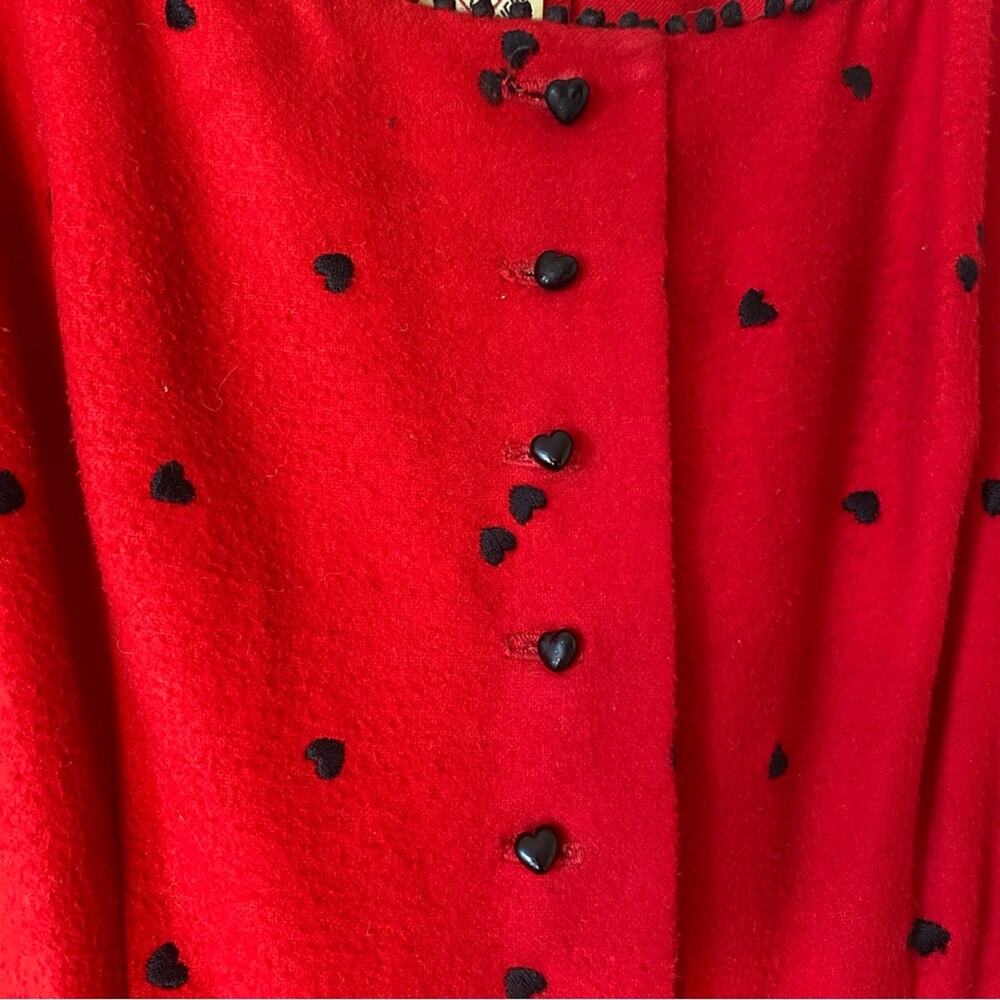 Vintage 1950s Lanz Heart Print Fit & Flare Circle Skirt Dress Size Small - Picture 6 of 9